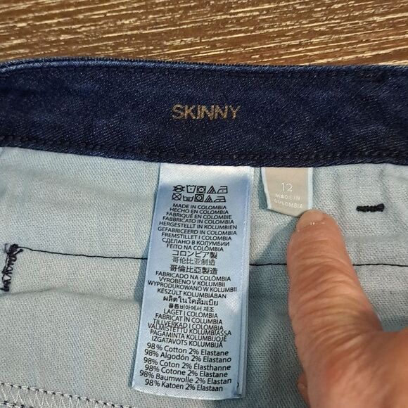 Michael Kors Women's Denim Blue Jeans Size 12 Skinny Zipper Pockets Stretch - Picture 7 of 12